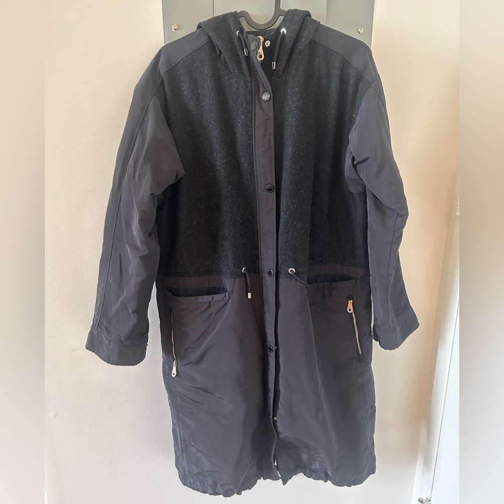 Massimo Dutti Black Parka with Hood